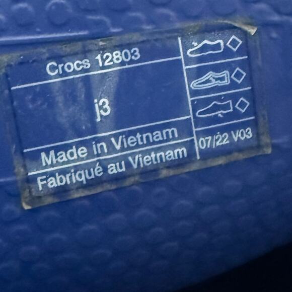Crocs Blue Rain Boots youth junior size 3 - Picture 9 of 11